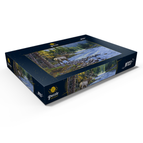 Darstellung des Puzzle Motivs Frostiger Atem am Flusslauf - Puzzleteile: 1000