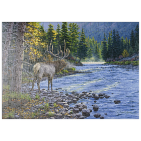 Darstellung des Puzzle Motivs Frostiger Atem am Flusslauf - Puzzleteile: 200