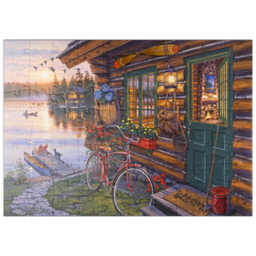 Darstellung des Puzzle Motivs Willkommen am See - Puzzleteile: 100