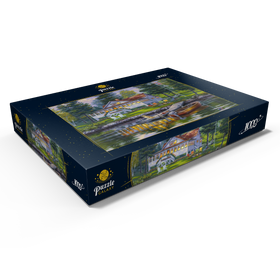 Alternative Darstellung des Puzzle-Motivs Reflektionen des Sommerabends am Bootsanleger – Puzzleteile: 1000