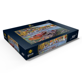 Darstellung des Puzzle Motivs Gemütliche Herbsttage am Seeufer - Puzzleteile: 500