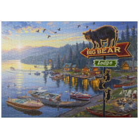 Darstellung des Puzzle Motivs Abenteuer in der Big Bear Lodge - Puzzleteile: 1000