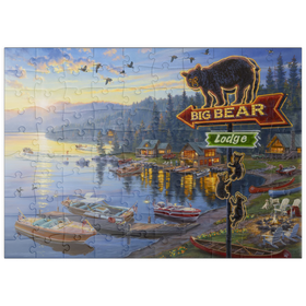 Darstellung des Puzzle Motivs Abenteuer in der Big Bear Lodge - Puzzleteile: 100
