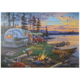 Darstellung des Puzzle-Motivs Campingabenteuer in der Wildnis – Puzzleteile: 1000