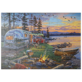 Darstellung des Puzzle Motivs Campingabenteuer in der Wildnis - Puzzleteile: 100