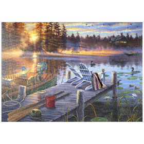 Darstellung des Puzzle-Motivs Nebelschwaden und Sonnenstrahlen – Puzzleteile: 1000