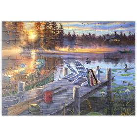 Darstellung des Puzzle Motivs Nebelschwaden und Sonnenstrahlen - Puzzleteile: 100