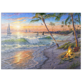 Darstellung des Puzzle Motivs Karibische Träume bei Sonnenuntergang - Puzzleteile: 200