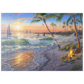 Darstellung des Puzzle Motivs Karibische Träume bei Sonnenuntergang - Puzzleteile: 500