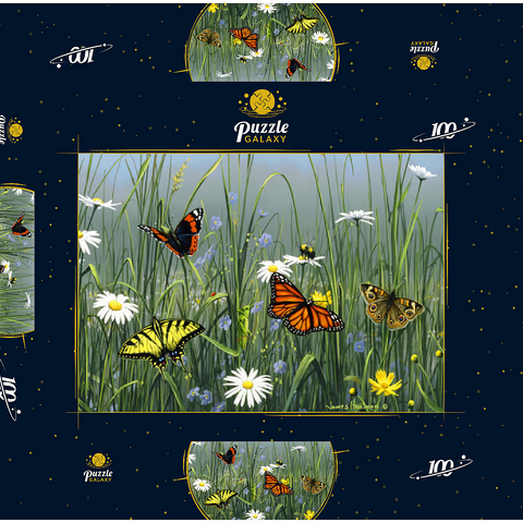Wildflowers & Butterflies 100 Puzzle Schachtel 3D Modell