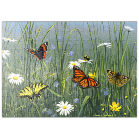 Darstellung des Puzzle-Motivs Wildblumen & Schmetterlinge – Puzzleteile: 200