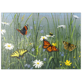 Darstellung des Puzzle-Motivs Wildblumen & Schmetterlinge – Puzzleteile: 500