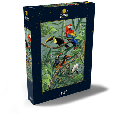 Papageien und Tukane im Regenwald 1000 Puzzle Schachtel Ansicht2