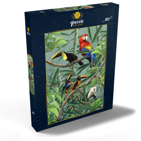 Papageien und Tukane im Regenwald 100 Puzzle Schachtel Ansicht2