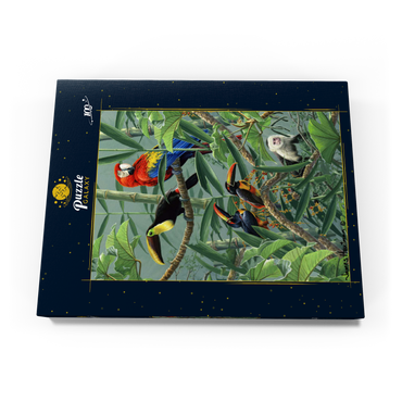 Papageien und Tukane im Regenwald 100 Puzzle Schachtel Ansicht3
