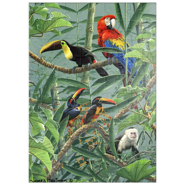 puzzleplate Papageien und Tukane im Regenwald 100 Puzzle