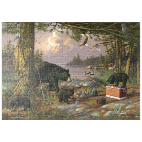 Darstellung des Puzzle-Motivs Bärenmutter und ihre Jungen – Puzzleteile: 500