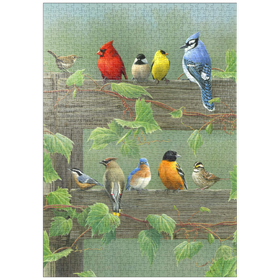 Darstellung des Puzzle Motivs Farbenfrohe Vogelschar - Puzzleteile: 1000