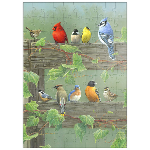 puzzleplate Farbenfrohe Vogelschar 100 Puzzle