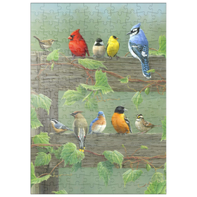 Darstellung des Puzzle Motivs Farbenfrohe Vogelschar - Puzzleteile: 200