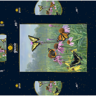 Schmetterlinge im Sommergarten 100 Puzzle Schachtel 3D Modell