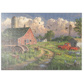 Darstellung des Puzzle-Motivs Tierische Begegnungen auf dem Bauernhof – Puzzleteile: 200