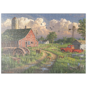 Darstellung des Puzzle Motivs Tierische Begegnungen auf dem Bauernhof - Puzzleteile: 500