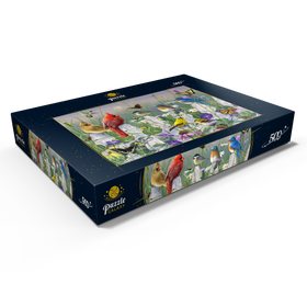 Darstellung des Puzzle Motivs Vögel und Schmetterlinge im Blütenmeer - Puzzleteile: 500