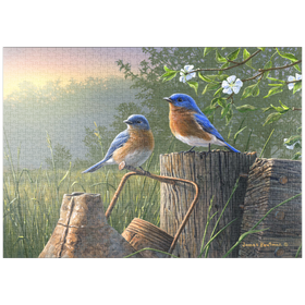 Darstellung des Puzzle Motivs Rotkehl-Hüttensänger - Puzzleteile: 1000