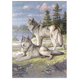 Darstellung des Puzzle Motivs Wolfsruhe am Seeufer - Puzzleteile: 200