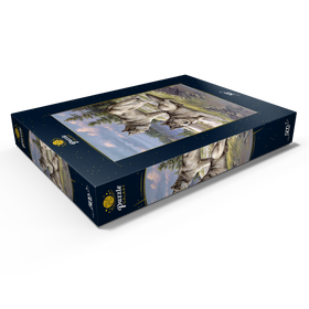 Alternative Darstellung des Puzzle-Motivs Wolfsruhe am Seeufer – Puzzleteile: 500