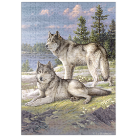 Darstellung des Puzzle Motivs Wolfsruhe am Seeufer - Puzzleteile: 500
