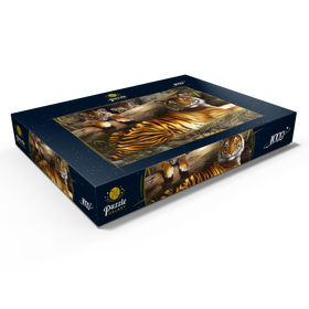 Darstellung des Puzzle Motivs Wachsame Tiger im Dschungel - Puzzleteile: 1000