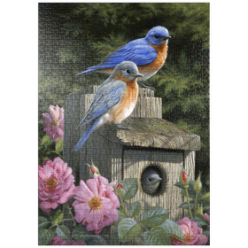 Darstellung des Puzzle-Motivs Garten-Hüttensänger – Puzzleteile: 1000