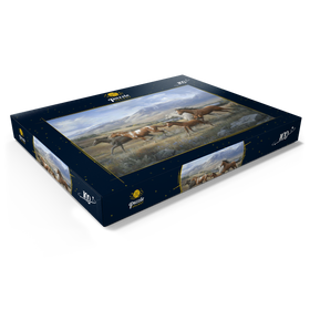 Darstellung des Puzzle Motivs Freiheit in den Bergen: Wildpferde - Puzzleteile: 100