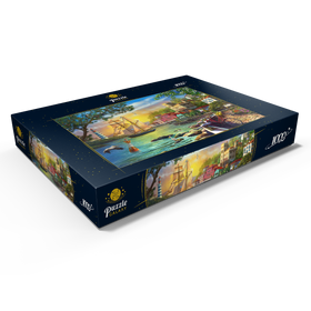 Alternative Darstellung des Puzzle-Motivs Romantischer Hafen bei Sonnenuntergang – Puzzleteile: 1000