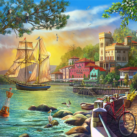 City Embankment at Sunset 1000 Puzzle 3D Modell
