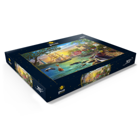 Alternative Darstellung des Puzzle-Motivs Romantischer Hafen bei Sonnenuntergang – Puzzleteile: 200