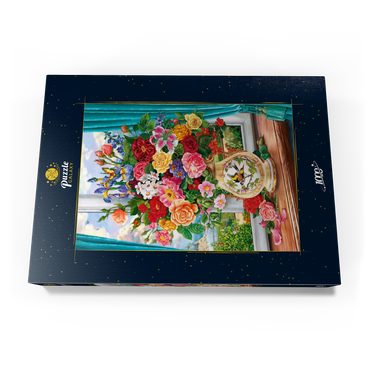 Schöne Blumen am Fenster 1000 Puzzle Schachtel Ansicht3