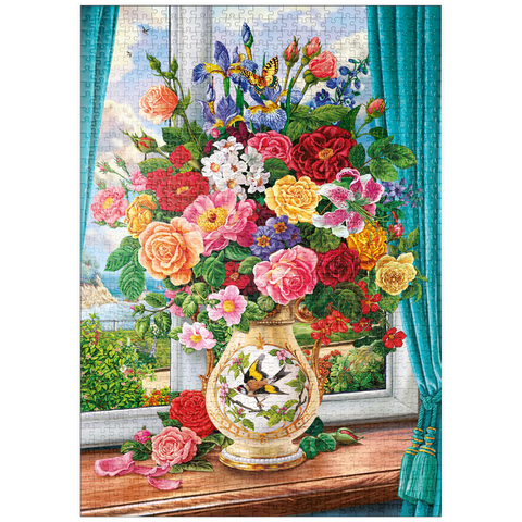 puzzleplate Schöne Blumen am Fenster 1000 Puzzle