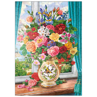 puzzleplate Schöne Blumen am Fenster 200 Puzzle