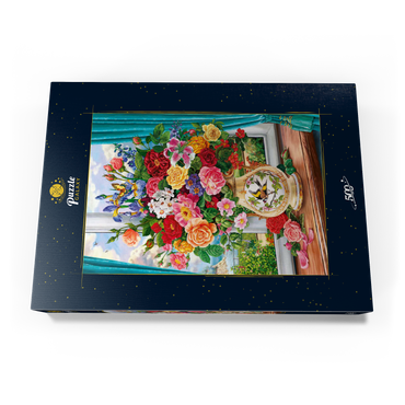 Schöne Blumen am Fenster 500 Puzzle Schachtel Ansicht3