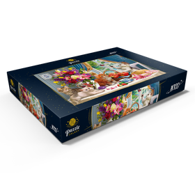Alternative Darstellung des Puzzle-Motivs Kuschelige Kätzchen im Wohnzimmer – Puzzleteile: 1000