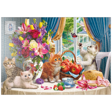 puzzleplate Fluffy Kittens in the Living Room 1000 Puzzle