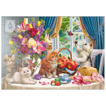 puzzleplate Fluffy Kittens in the Living Room 100 Puzzle