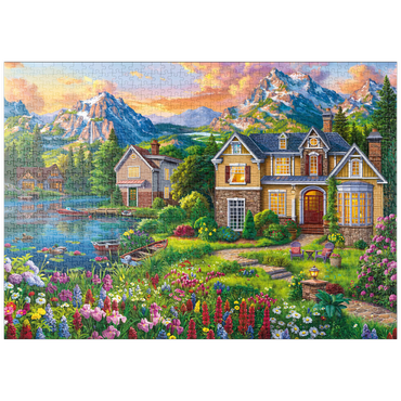 puzzleplate Cozy House by the Lake 1000 Puzzle