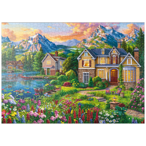 puzzleplate Cozy House by the Lake 1000 Puzzle