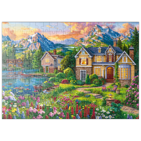 puzzleplate Cozy House by the Lake 200 Puzzle