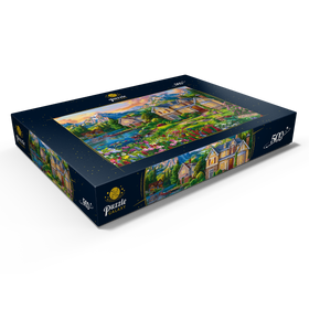 Darstellung des Puzzle Motivs Gemütliches Haus am See - Puzzleteile: 500