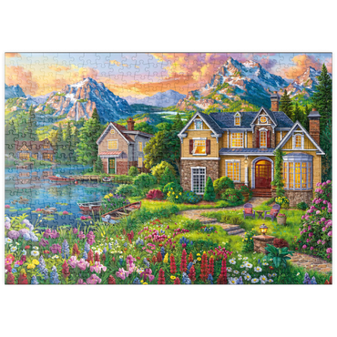 puzzleplate Cozy House by the Lake 500 Puzzle